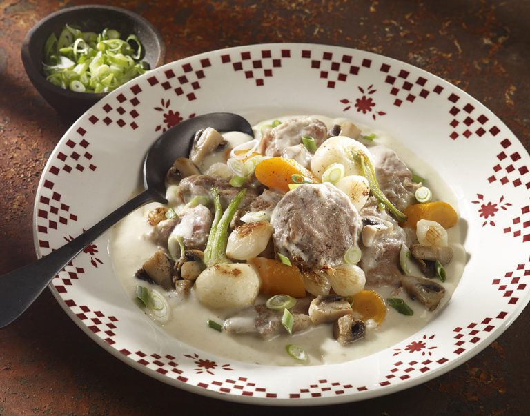 Délice d’araignée de veau à l’ancienne comme une blanquette