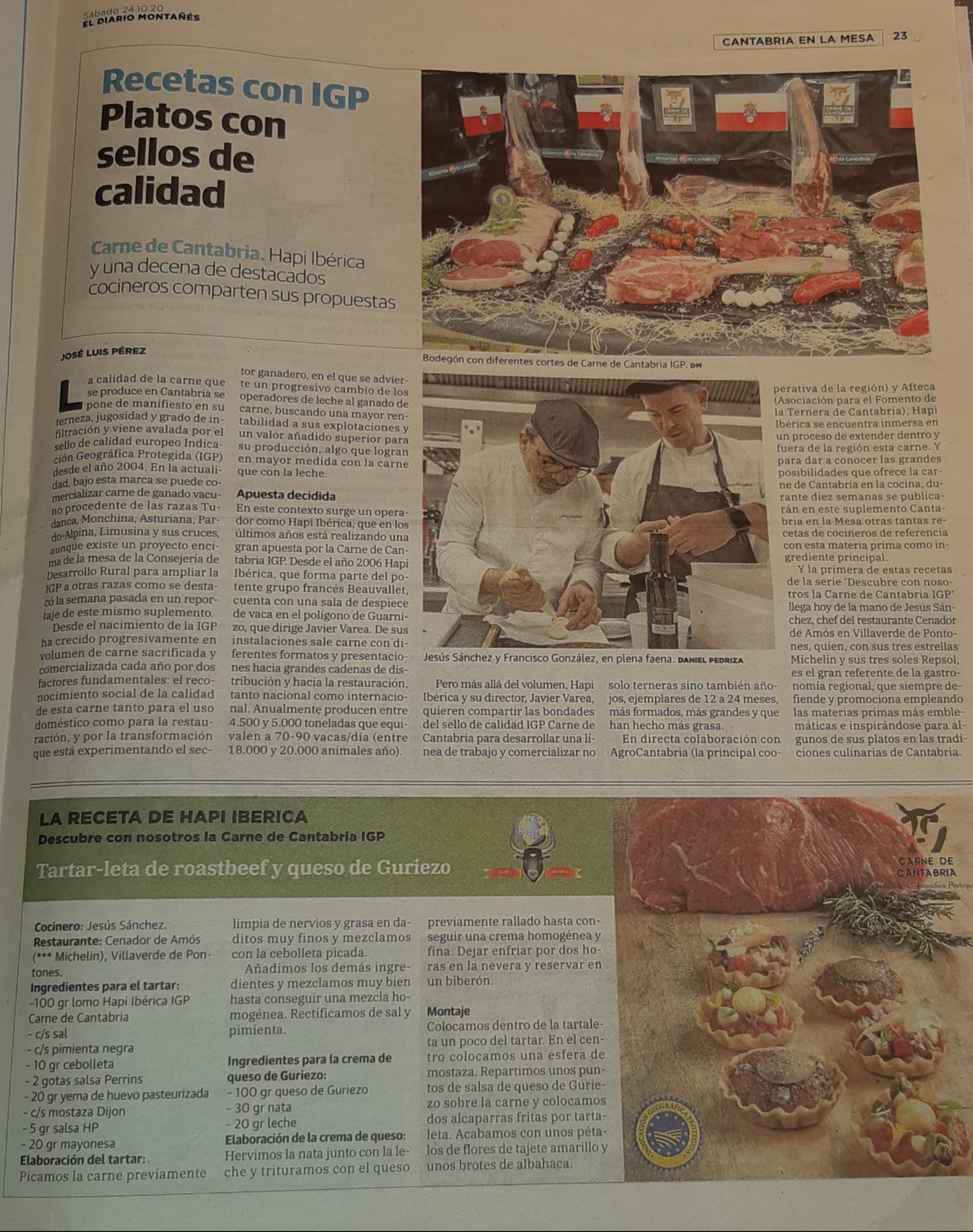 Les viandes de Cantabrie IGP d’Hapi Ibérica mises à l’honneur dans la presse